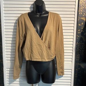 The Drop Tan Long Sleeve Blouse